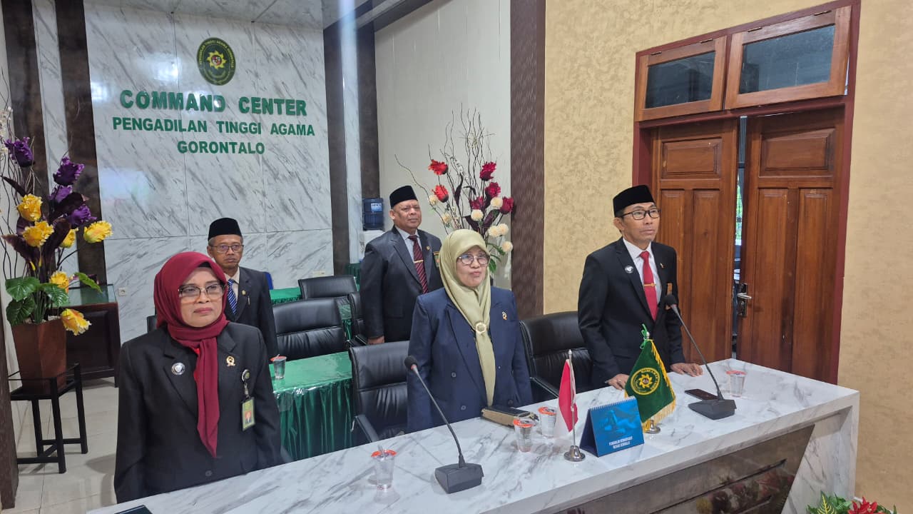 Pimpinan PTA Gorontalo Menyaksikan Purnabakti Ketua PTA Bandar Lampung via Zoom