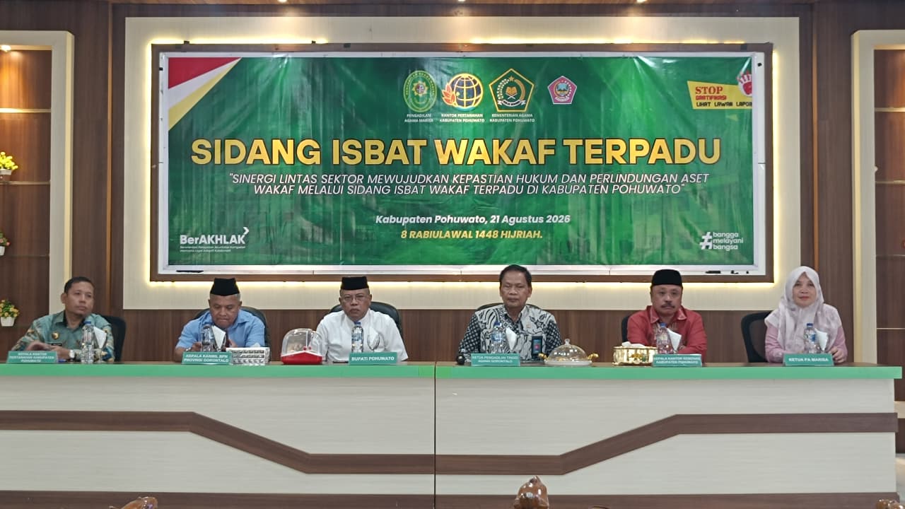 Mewakili Pimpinan, Hakim Tinggi PTA Gorontalo Hadiri Sidang Isbat Wakaf Terpadu di Kabupaten Pohuwato