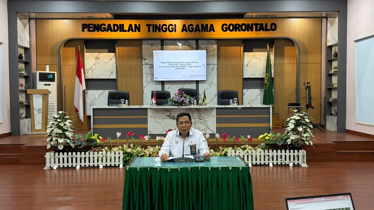 SEKRETARIS PTA GORONTALO PIMPIN MONITORING DAN EVALUASI TRIWULAN I BAGIAN KESEKRETARIATAN